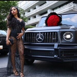 Elegant Black Beaded Gown